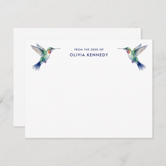 Elegant vom Schreibtisch des Personalisierten Humm Mitteilungskarte (Vorne/Hinten)