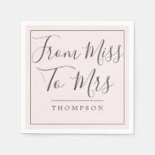 Elegant von Miss zu Brautparty Blush Paper Serviette (Vorderseite)