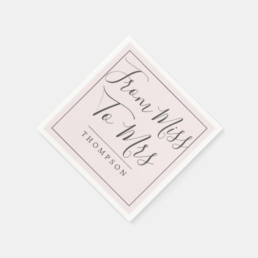 Elegant von Miss zu Brautparty Blush Paper Serviette (Ecke)