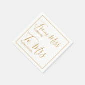Elegant von Miss zu Mrs. Brautparty Gold Serviette (Ecke)