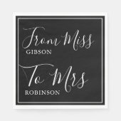 Elegant von Miss zu Mrs. Brautparty Serviette (Vorderseite)