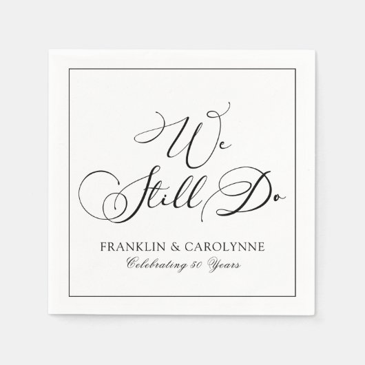Elegant Vow Renewal Jahrestag Serviette (Vorderseite)