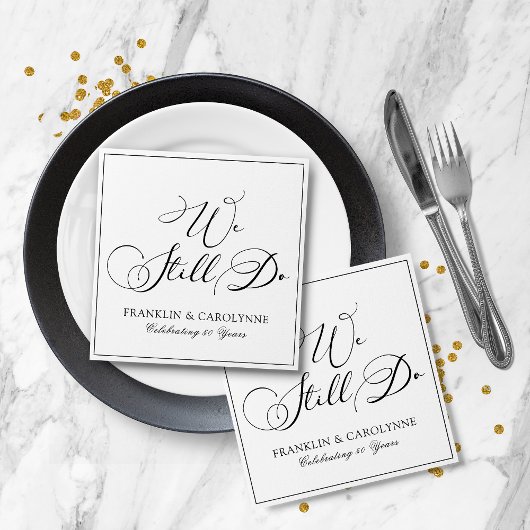 Elegant Vow Renewal Jahrestag Serviette