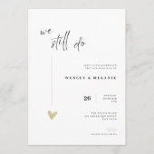 Elegant Vow Renewal Wedding Anniversary Invitation Einladung (Vorderseite)