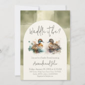 Elegant Waddle es sei Mallard Enck Gender Reveal Einladung (Vorderseite)