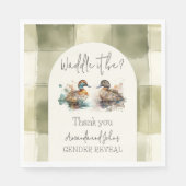 Elegant Waddle es sei Mallard Enck Gender Reveal Serviette (Vorderseite)