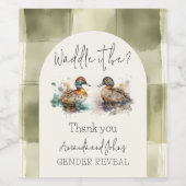 Elegant Waddle es sei Mallard Enck Gender Reveal Weinetikett (Einzelnes Label)