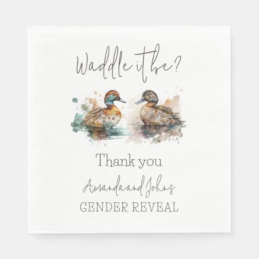 Elegant Waddle It Be Duck Gender Reveal Dekoration Serviette (Vorderseite)