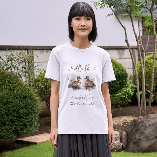 Elegant Waddle It Be Duck Gender Reveal Dekoration T-Shirt