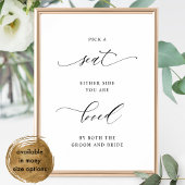 Elegant Wählen Sie einen Platz, kein Hochzeitszeic Poster