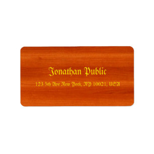 Elegant Walnut Wood Nostalgic Template Adressaufkleber