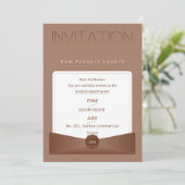 Elegant Warm Brown New Product Launch Invitation – Einladung (Stehend Vorderseite)