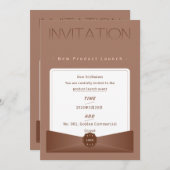 Elegant Warm Brown New Product Launch Invitation – Einladung (Vorne/Hinten)