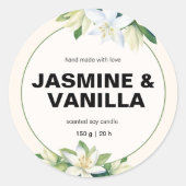 Elegant Warm Milky Creamy Botanic Candle Labels Runder Aufkleber (Vorderseite)