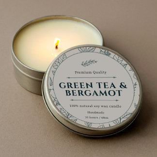 Elegant Warm Milky Creamy Botanic Candle Labels Runder Aufkleber