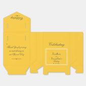Elegant Warm Sunshine Yellow Script Names Wedding Geschenkschachtel (Ungefaltet)