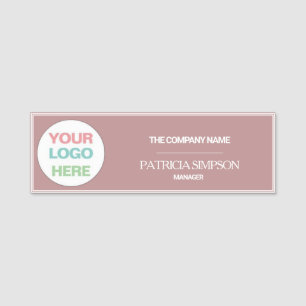 Elegant warmes Rosy Brown: Chic Custom Logo and Te Namensschild