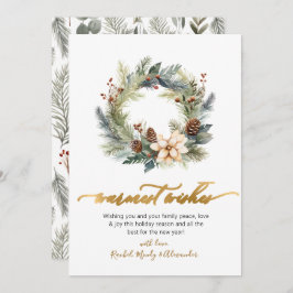 Elegant Warmest wünscht Script Wreath Weihnachten