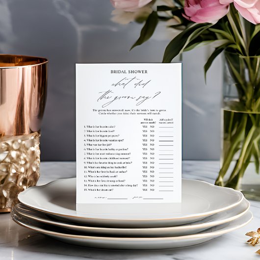 Elegant Was hat die "Groom Say Game Card" gemacht? Einladung