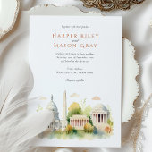 Elegant Washington D.C. Sehenswürdigkeit Wedding I Einladung
