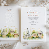 Elegant Washington D.C. Sehenswürdigkeit Wedding I Einladung
