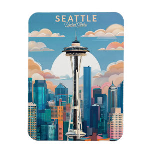 Elegant Washington DC Vintage Wasserfarbe Magnet