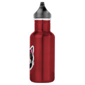 Elegant Water Bottle with Black & White Cat Sticke Edelstahlflasche (Rechts)