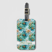 Elegant Water Lily Pattern Gepäckanhänger (Vorderseite Vertikal)