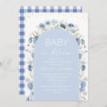 Elegant Watercolor Baby in Blooom blue flowers B