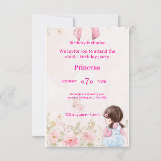  Elegant Watercolor Ballerina Birthday Invitation  Einladung