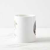 Elegant Watercolor Berries Photo Merry Christmas Kaffeetasse (Mittel)