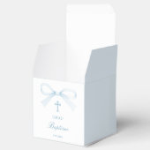 Elegant Watercolor Blue Bow Baptism Cube Geschenkschachtel (Geöffnet)