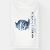 Elegant Watercolor Blue Ginger Jar Designer, Dekor Banner (Vertikal)