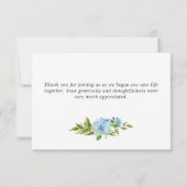 Elegant Watercolor Blue Hydrangea Floral Dankeskarte (Rückseite)