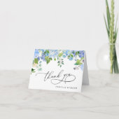 Elegant Watercolor Blue Hydrangea Floral Dankeskarte (Vorderseite)