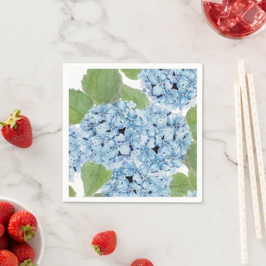 Elegant Watercolor Blue Hydrangea Serviette (Beispiel)