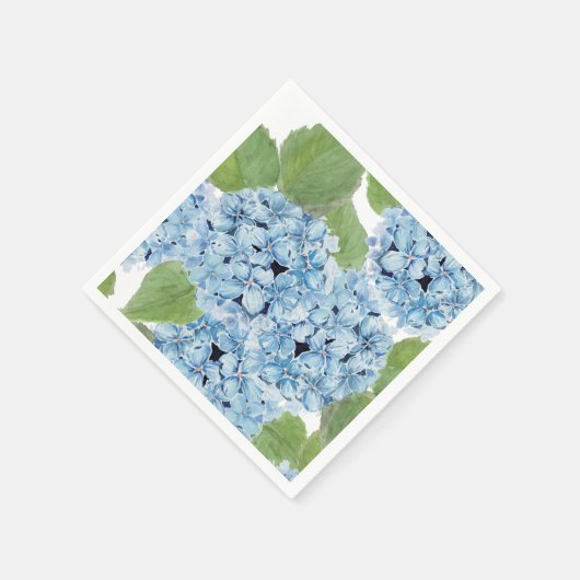 Elegant Watercolor Blue Hydrangea Serviette (Ecke)