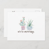 Elegant Watercolor Boho Cactus We Moving Postkarte (Vorne/Hinten)