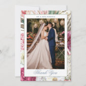 Elegant Watercolor Boho Floral Wedding Dankeskarte (Vorderseite)