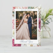 Elegant Watercolor Boho Floral Wedding Dankeskarte (Stehend Vorderseite)