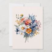 Elegant Watercolor Boho Floral Wedding Einladung (Rückseite)