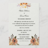 Elegant Watercolor Boho Floral Wedding Invitation Einladung (Vorderseite)