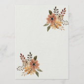 Elegant Watercolor Boho Floral Wedding Invitation Einladung (Rückseite)