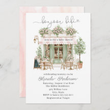 Elegant Watercolor bonjoor bebe Baby Shower