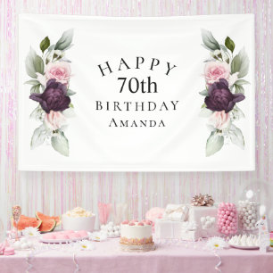 Elegant Watercolor Botanical 70. Geburtstag Banner