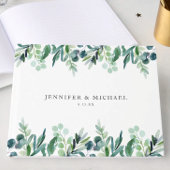 Elegant Watercolor Botanical Greenery Wedding Gästebuch