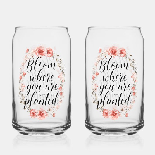 Elegant Watercolor Botanical Message Dosenglas (Vorderseite)