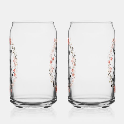 Elegant Watercolor Botanical Message Dosenglas (Rechts)