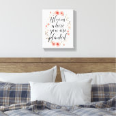 Elegant Watercolor Botanical Message Leinwanddruck (Insitu (Schlafzimmer))