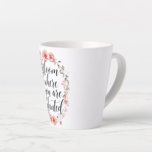 Elegant Watercolor Botanical Message Milchtasse (Rechte Ecke)
